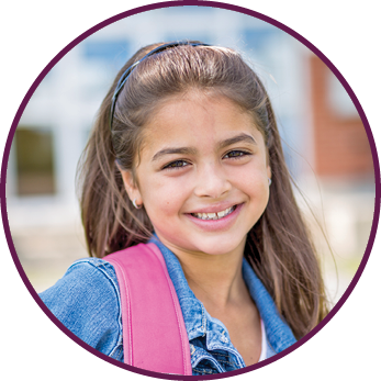 An elementary student going back to school